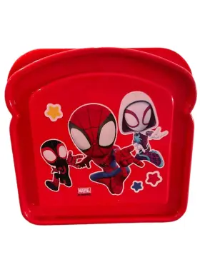0986402 Lunch Money Spider-man And Friends Reusable Sandwich Box Compact Single-serving Red