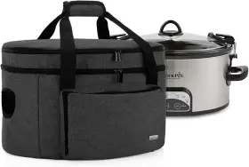 Calx17202 Luxja Double Layers Slow Cooker Bag With A Bottom Pad Insulated Black Calx17202 Luxja Double Layers Slow Cooker Bag With A Bottom Pad Insulated Black