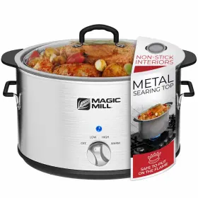 Magic Mill 042796310307 Slow Cooker 10 Quart Extra Large Non-stick Metal Searing Pot And T