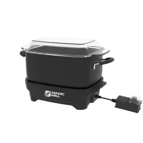 Msc926 Magic Mill 9 Quart Black Slow Cooker Flat Glass Cover Cool Touch Handles