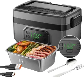 Magicorange 770003816648 Cordless Electric Lunch Box Battery Powered Food Heater 1.2l