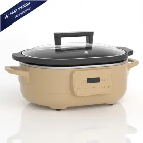 162930194 Magnifique Experience Delight 6 Quart Programmable Slow Cooker Removable Healthy Quarts Brown