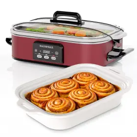 Magnifique Experience Delight 850053889622 4 Quart Casserole Digital Slow Cooker Premium Ceramic Bakeware Fo