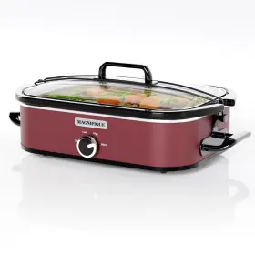 B0c49pyskm Magnifique Experience Delight 4- Quart Red Slow Cooker Casserole With Manual Warm Setting Kitchen Applianc