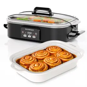 B0cdjb9njw Magnifique Experience Delight 4 Quart Casserole Digital Slow Cooker Premium Ceramic Bakeware For O