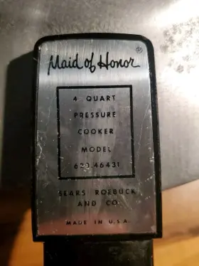 620-46431 Maid Honor 05186 Vintage Sears Of 4 Quart Pressure Cooker #2