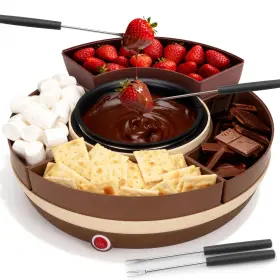 Mailand 711780019228 Electric Fondue Pot Set Chocolate Melting With Temperature Control