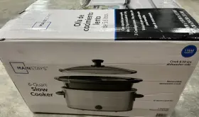 Ms54100112168s Mainstays Hamilton Beach Large Slow Cooker Crock Pot 6 Quart Oval Crockpot Black Silver Stone #2