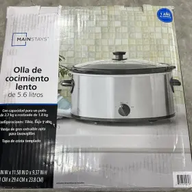 Ms54100112168s Mainstays Hamilton Beach Large Slow Cooker Crock Pot 6 Quart Oval Crockpot Black Silver Stone