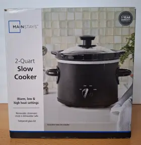 Ms54100113165b Mainstays 2 Quart Manual Slow Cooker Matte Black 4 Settings Off Low High Warm New
