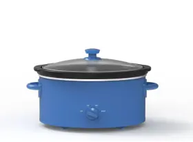 Ms5500778514-04 Mainstays 6 Quart Oval Slow Cooker Royal Blue Glass Lid