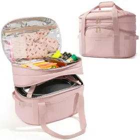 Md04802 Marscamd Double Layers Slow Cooker Carrying Bag Compatible With 6-8 Quart Crockpot And