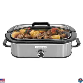 B0cjybrmpz Martha Stewart 4-quart Slow Cooker With Manual Warm Setting Stainless Steel Dishwasher Safe