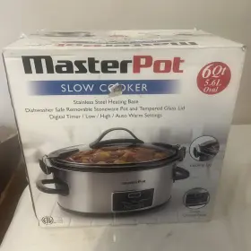 Master 099992202691 Pot 6 Quart Slow Cooker New