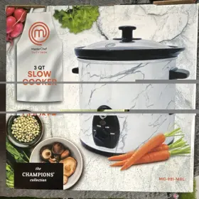 Masterchef Mc-981-mbl 3 Quart Slow Cooker Marble Finish Ceramic Keep Warm 3-set