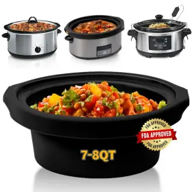 B0c5r58cnr Maywe Tanso 7-8 Quart Silicone Slow Cooker Liners For Crock Pot - Reusable Dishwasher Safe
