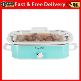 Megachef 313057668674 3.5 Quart Casserole Slow Cooker With Locking Lid 3 Temperature Settings Oven Safe