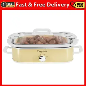 Megachef 705353432439 3.5 Quart Casserole Slow Cooker With Locking Lid 3 Temperature Settings Oven Safe