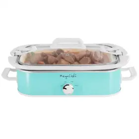 3-temperature Megachef 726084071995 3.5 Quart Casserole Slow Cooker With Settings In Turquoise