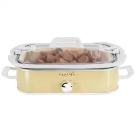 3-temperature Megachef 744110397086 3.5 Quart Casserole Slow Cooker With Settings In Cream