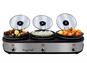 891109458m Megachef 2.5- Quart Triple Slow Cooker And Buffet Server