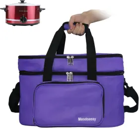 Meodoassy 762730204997 2 Layer Slow Cooker Carrying Bag Compatible With Crockpot 6-8 Quart