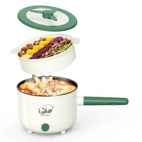 Mihoho 730756950969 Electric Hot Pot With Steamer Portable Nonstick Frying Pan Dual Power C