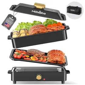 1400w Mihoho 730756960111 Slow Cooker Large Capacity Non-stick Vessel With Lid 2-in-1 Electric S