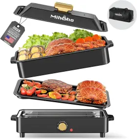 Dk0920 Mihoho Slow Cooker Large Capacity Non-stick Vessel With Lid 1400w 2-in-1 Black