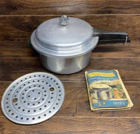 396m Mirro Large Mirro-matic Aluminum Pressure Cooker Canner Made In Usa 6 Quart