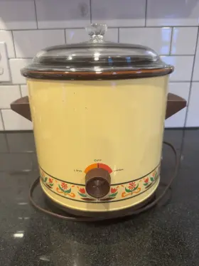 Mo317 Mirro Aluminum Vintage Mirro-matic 1970 S Floral Crockery Slow Cooker Glass Lid Electric