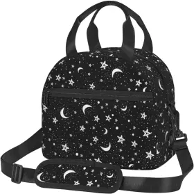 B688977 Molaigin Moon Star Black White Insulated Lunch With Adjustable Black8 B688977 Molaigin Moon Star Black White Insulated Lunch With Adjustable Black8