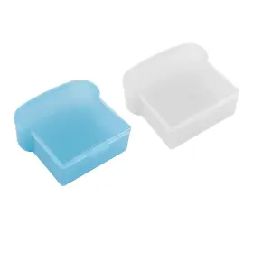 Zql0802 Mollensiuer 2pcs Toast Shape Sandwich Box Plastic Keeper