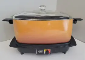 Vmz-46365 Montgomery Ward 6 Quart Slow Cooker Plus Vintage 1970s Orange Working