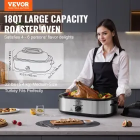My Store 197988550891 Vevor Electric Roaster Oven 18 Quart Turkey With Self-basting Lid 14