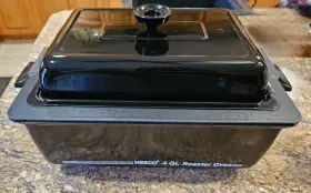 4104-03 Nesco Vintage 4 Quart Non Stick Electric Roaster Oven Roasting Cooker Black