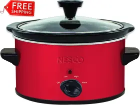 Sc-150r Nesco 445034790733 Oval Slower Cooker Red Ceramic 1.5 Quart 120 Watts