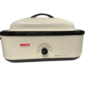 4818-14 Nesco 18 Quart Roaster Oven White Includes Inner Sleeve Pan And Metal Rack 4818-14 Nesco 18 Quart Roaster Oven White Includes Inner Sleeve Pan And Metal Rack