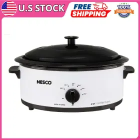 4816-14 Nesco 6095152 6 Quart Ivory Roaster With Porcelain Cook Well