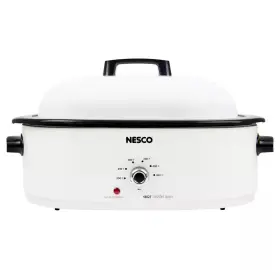 Nesco 744759153289 18 Quart White Roaster Oven With Porcelain Cookwell