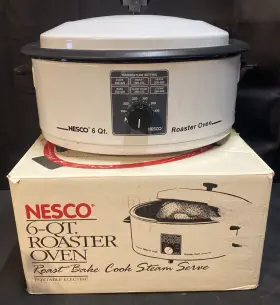 4116-14-39 Nesco / American Harvest 6-quart Roaster White Unused With Original Box Vintage