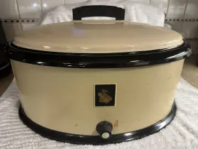 Ra-96 Nesco Vintage Electric Roaster With Inserts And Manual Tested Art Deco