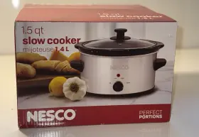 Sc-150-47 Nesco 1.5 Quart Slow Cooker- New- Silver- 120watt- 3 Heat Settings- Power Light