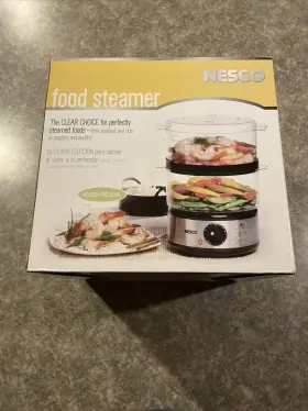 St-25 Nesco Food Steamer 5 Quart 400 Watts Clear Stainless Steel Base Nib
