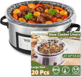 Noafocks 445034671674 Slow Cooker Liners 3-8 Quarts Disposable Pot 13 Inch X21 Mess-free Cooking &