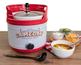 Gdkk4rdsl Nostalgia Game Day 4-quart Kickinft Keg Slow Cooker With Lid 4 Quarts White