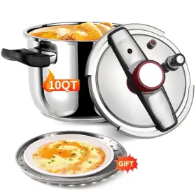 Ntx1 Nytrx 10 Quart Stainless Steel Pressure Cooker Explosion-proof Design One-handed