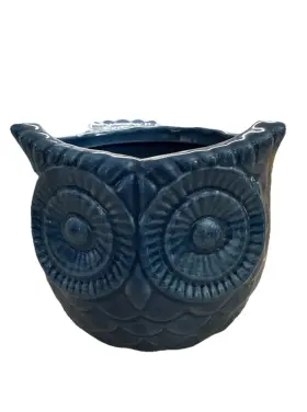 Old East Main Corporation 430002141393 Owls Decor Mini Pot.succulent Planter .pencil Holder.bllue.new
