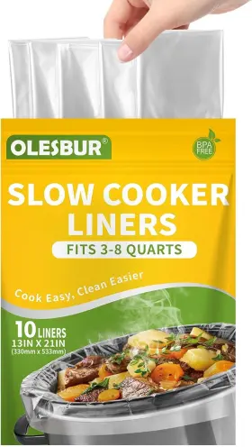 Olesburscl001 Olesbur Slow Cooker Liners 13 Inch X21 10 Count Fits 3-8 Quarts Disposable Pot Co