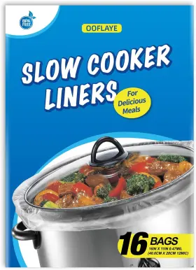 Ooflaye 744110288247 16 Counts Slow Cooker Liners Small Size 11 X Inch Kitchen Disposable Cooki
